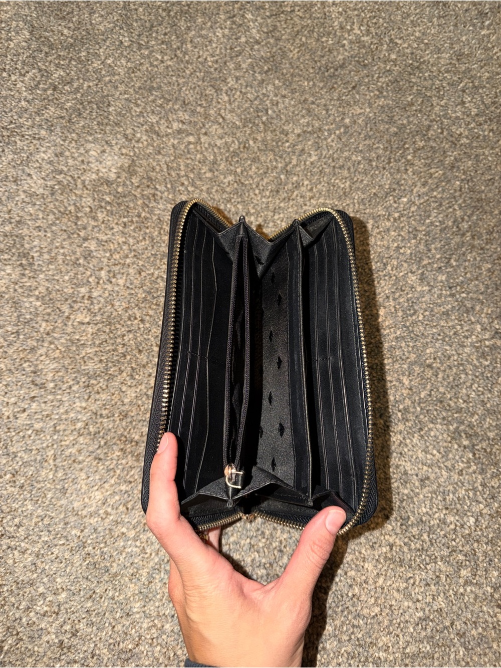 kate spade Black Zip Around Leather Wallet